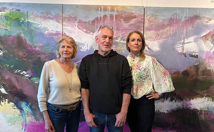 Eröffnung der Ausstellung „Ins Weite –  Umbruch Aufbruch Wandel“: die Künstler Brigitte Siebeneichler, Jürgen Welker, Suse Kohler susekohler.art)